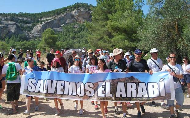 Manifestación en defensa del monte Arabí el pasado 29 de julio. /7 Días Yecla