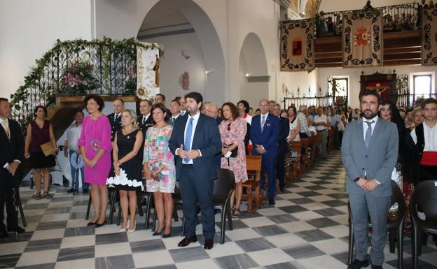 Fernando López Miras asiste a la misa en honor a Santa María La Real de las Huertas, patrona de Lorca.