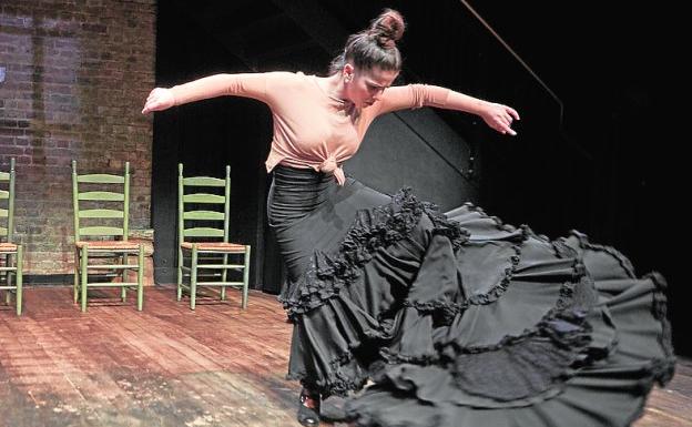 Cynthia Cano, ayer, en el Cervantes Theatre de Londres.