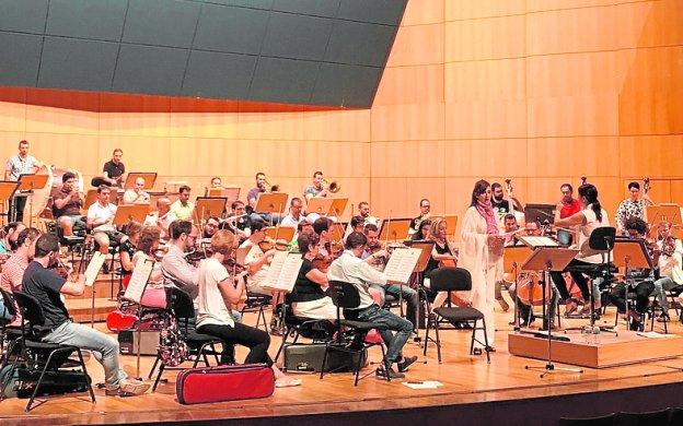 María José Montiel, el miércoles, en un ensayo con la Sinfónica.