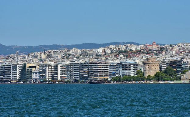 Vista de Salónica desde el Egeo. /