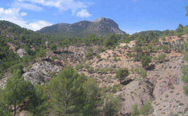 Vista de la Peñarrubia desde la pista forestal./