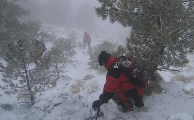 Bajando de la cumbre con cuidado./