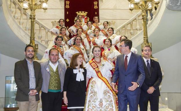 Recepción de la Reina de la Huerta en el Ayuntamiento de Cartagena, este jueves. /Pablo Sánchez / AGM