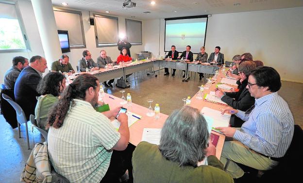 Los integrantes del Consejo Asesor de Medio Ambiente, reunidos ayer en el Auditorio regional./N. García / AGM