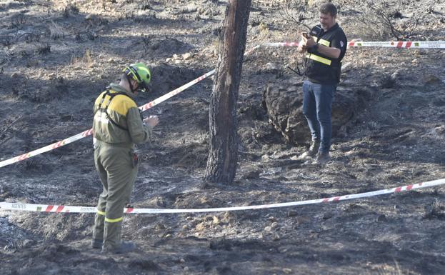 Efectivos de emergencias, en la zona donde se cree que comenzó el fuego.