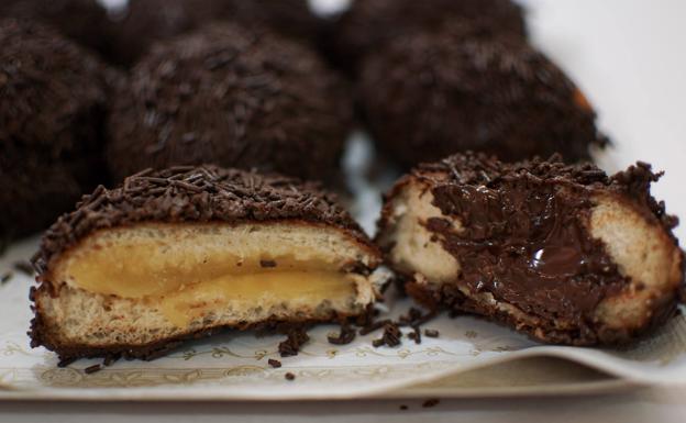 Interior del postre en honor a Carlos Alcaraz.