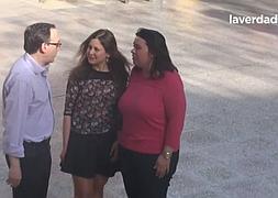 Manuel Aparicio, Paloma Saura y Petra Manzanera durante la grabación del vídeo./