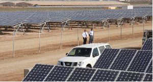 CAMPO DE FUEGO. Imagen de la planta de energía solar inaugurada ayer en Fuente Álamo. / PABLO SÁNCHEZ /AGM/