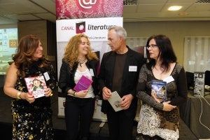 Los escritores Mati Morata, Yolanda Sáenz, Manuel de Mágina y Elena Márquez. :: V. VICÉNS/ AGM | Vídeo: Marcos Martínez/