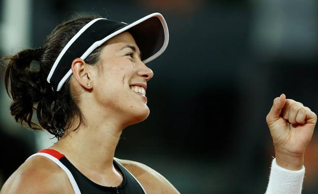 Garbiñe Muguruza ceelbra su victoria./Reuters