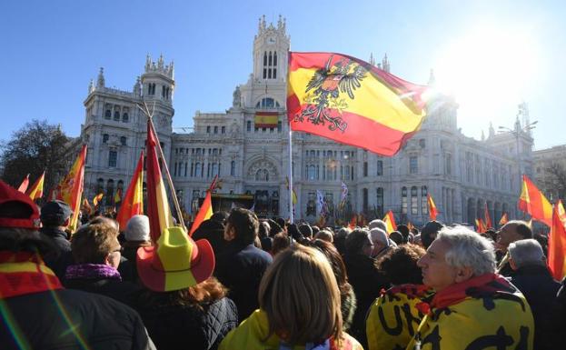 Movilización de Vox a favor de la unidad de España en Madrid.