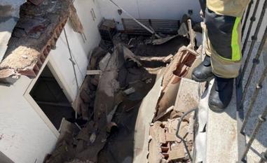 Estado del edificio tras el derrumbe./bomberos de Cartagena