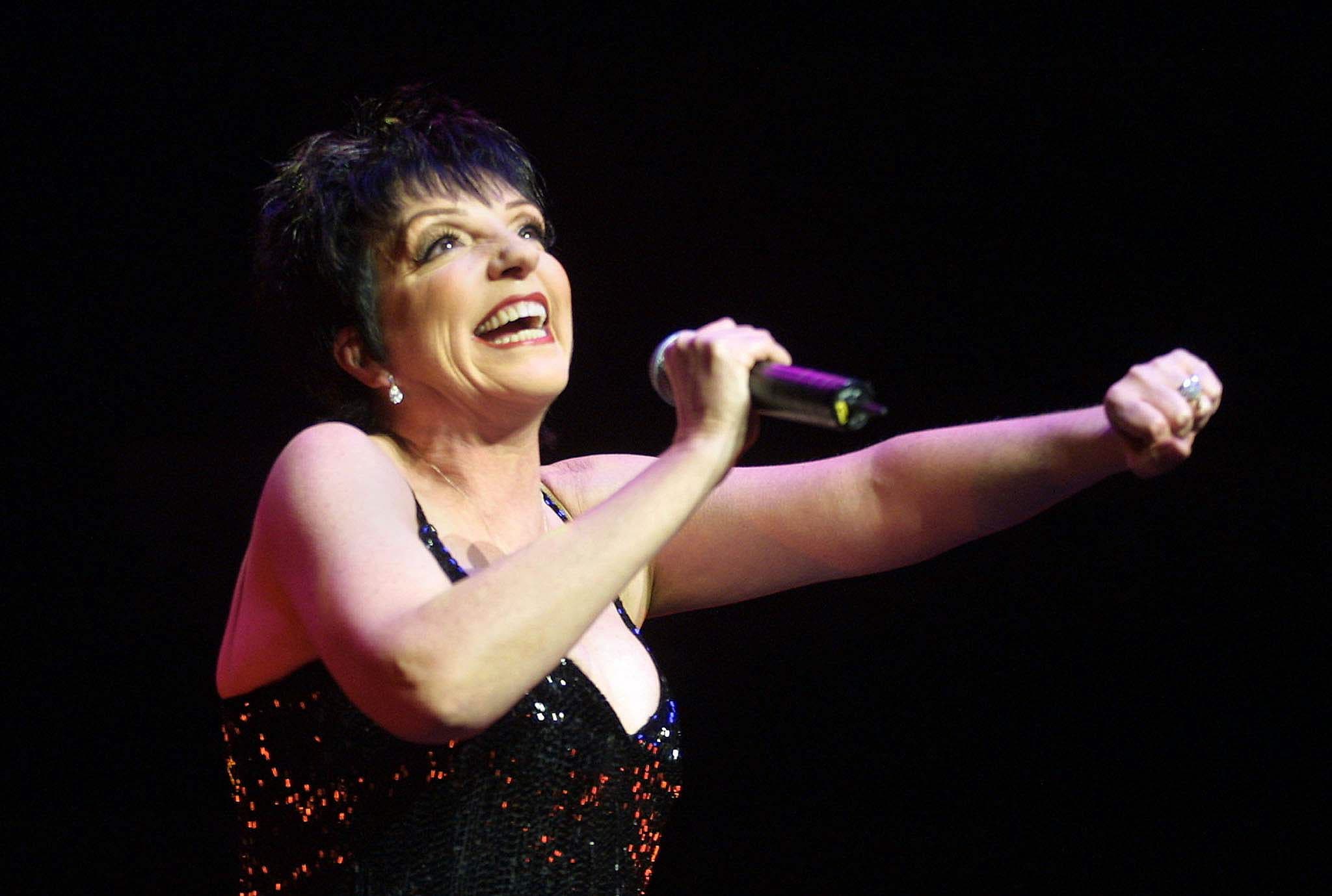 Singer and actress Liza Minnelli during a performance at London's Royal Albert Hall in 2002.