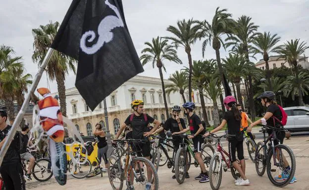 Cycling march in defense of the Mar Menor, this Sunday, in Cartagena.