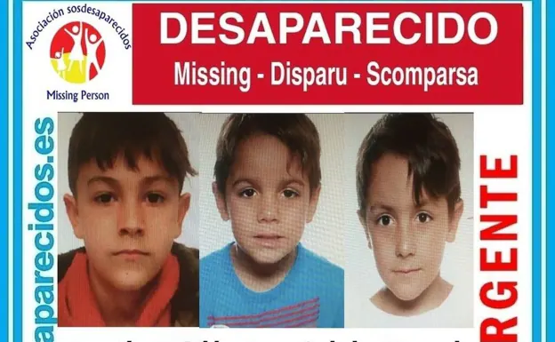 Search poster for the three Cebrián brothers.