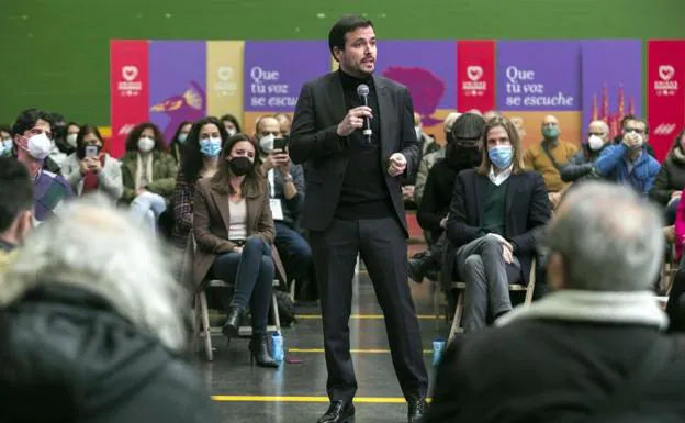 The Minister of Consumption, Alberto Garzón, intervenes in an act in Burgos. 