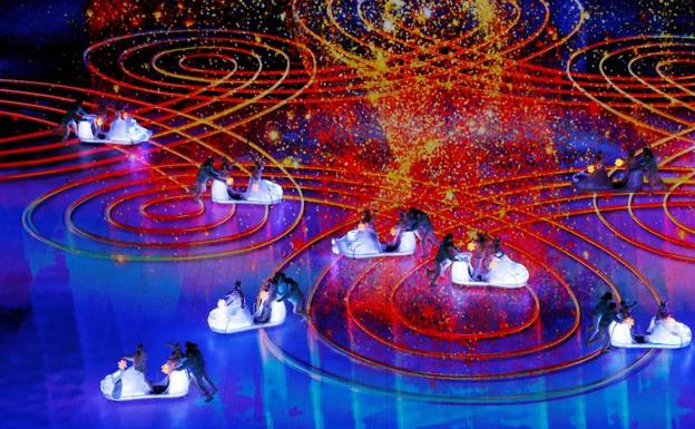 Image of the closing ceremony of the Beijing 2022 Winter Games. 