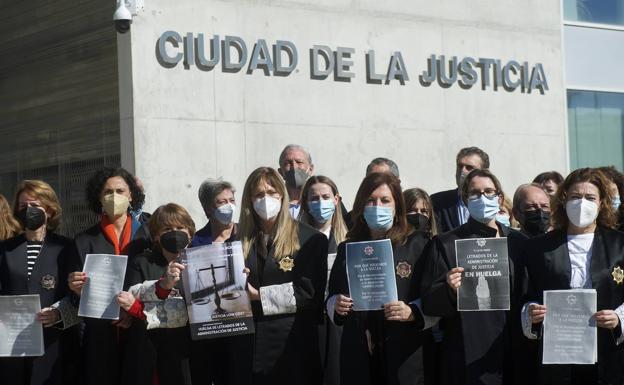 Strike of lawyers of the administration of justice, last Wednesday, in the City of Justice of Murcia.