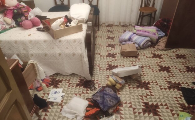 Room of a house after being robbed. 