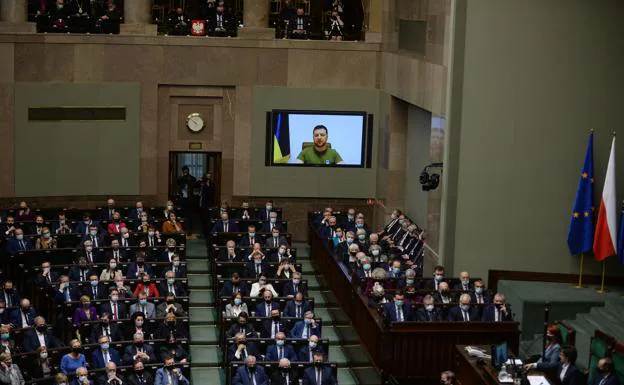 Zelensky's intervention before the US Congress.