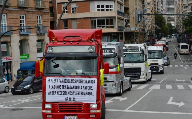 Carriers protest in Murcia. 