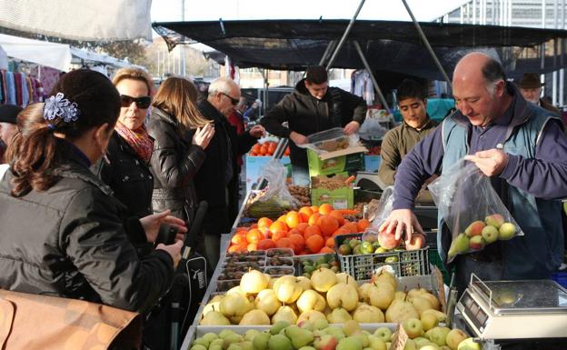 Stock image of a street market