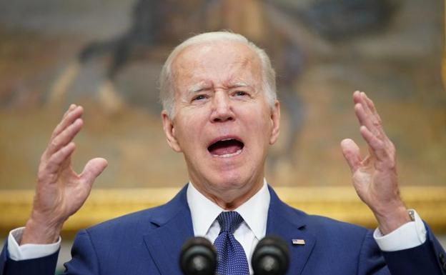 Joe Biden appears at the White House after learning of the massacre in Texas. 