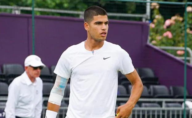 Carlos Alcaraz, this Thursday, in the match against Tiafoe.