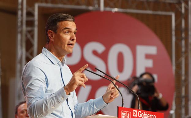 The President of the Government, Pedro Sánchez, at the meeting of the Federal Political Council of the PSOE, this Saturday in Zaragoza. 