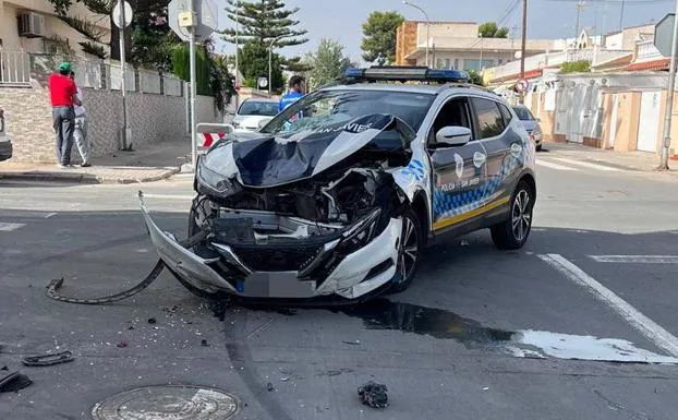 Status of the San Javier Local Police vehicle after the accident.