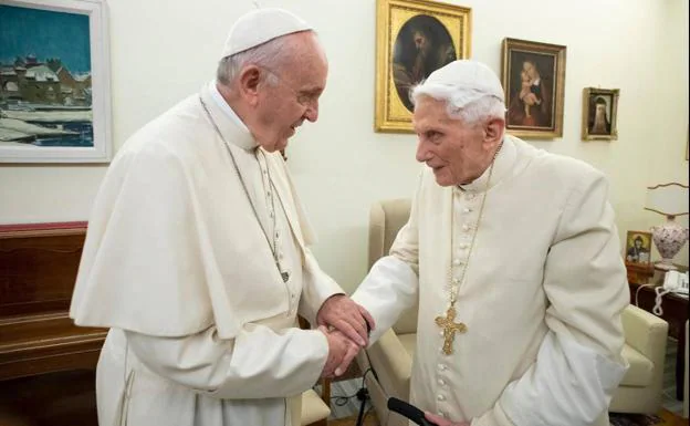 Pope Francis and Benedict XVI. 