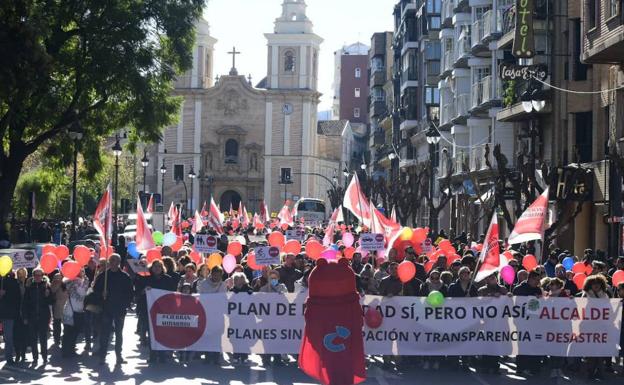 Demonstration against the Murcia Mobility Plan, this Sunday.