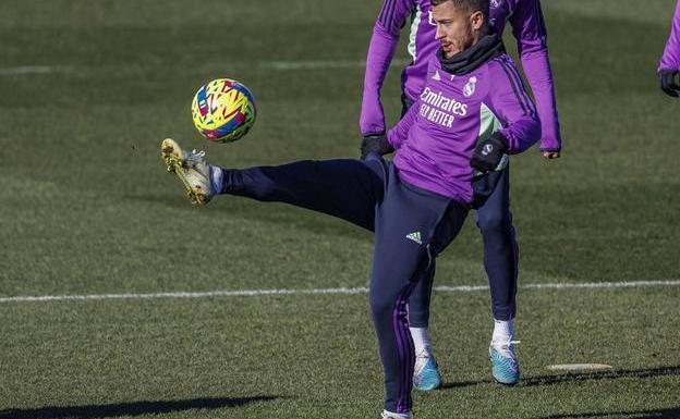 Eden Hazard, during a Real Madrid training session