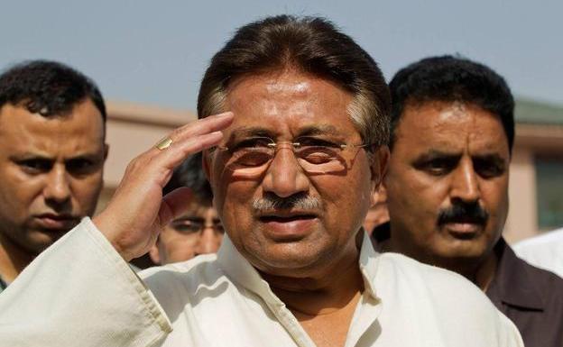 Musharraf photographed in Islamabad in 2013, in a political act