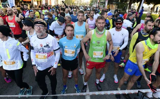 Image of the start of one of the tests of the Murcia marathon, this Sunday.